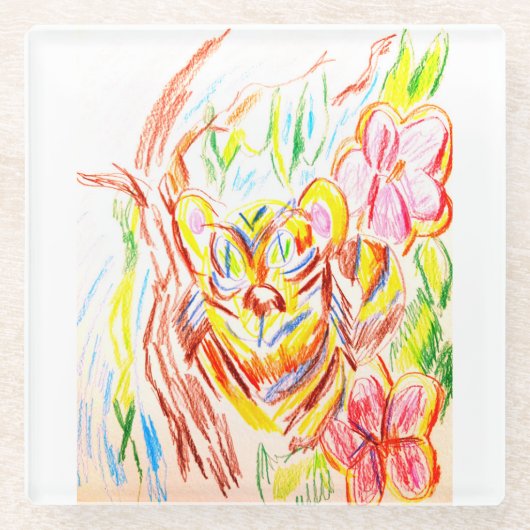 タイガージャングルの夏 ガラスコースター (正面)