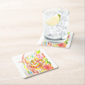 タイガージャングルの夏 スクエアペーパーコースター (インサイチュ)