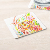 タイガージャングルの夏 スクエアペーパーコースター (アングル)