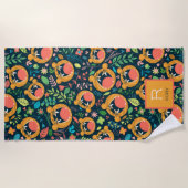 タイガージャングルを聞パーソナライズされたく ビーチタオル (正面)