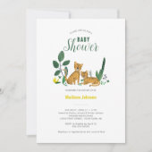 タイガージャングルガール動物 |赤ちゃんシャワーカード 招待状 (正面)