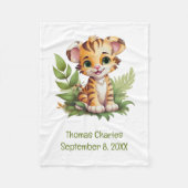 タイガージャングルサファリパーソナライズされたベビーブランケット フリースブランケット (正面)