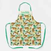 タイガージャングルトロピカル動物愛好家デザイン エプロン (正面)