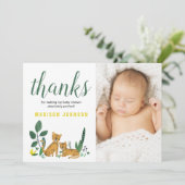タイガージャングル | ありがとう | ベビーシャワーフォトカード 招待状 (スタンド正面)