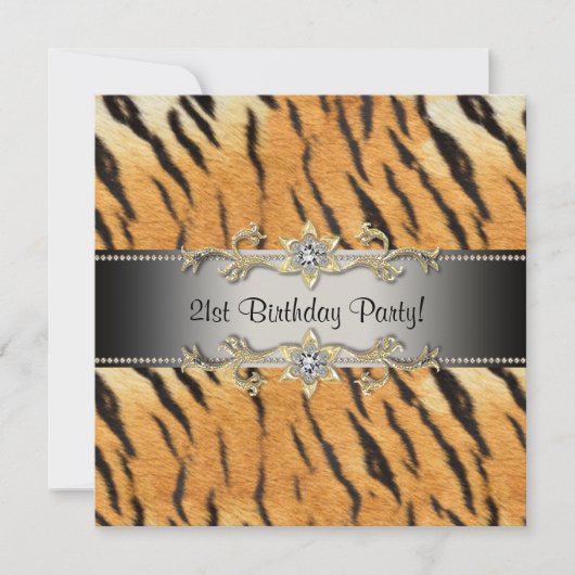 タイガージュエル 21歳の誕生日招待状 タイガー 21 招待状 (正面)