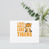 タイガースが大好き可愛い動物子供へ ポストカード (スタンド正面)