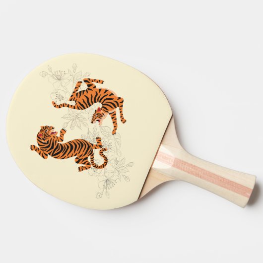 タイガースとさくらんぼ 卓球ラケット (横)