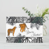 タイガースとパームの葉がトロピカルジャングル結婚ズ 招待状 (スタンド正面)