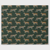 タイガースとヒョウon Green ラッピングペーパー (フラット)