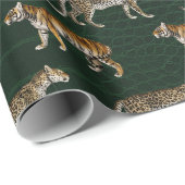 タイガースとヒョウon Green ラッピングペーパー (ロールコーナー)
