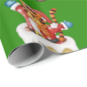 タイガースをSaとしてフィーチャーした繰り返しクリスマスパターン ラッピングペーパー (ロールコーナー)