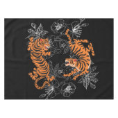 タイガースア日本のートスタイルブラックバックグラウンド テーブルクロス (正面(横))