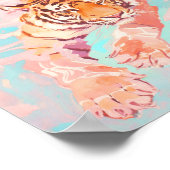 タイガースイミングバスルームプリント ポスター (角)