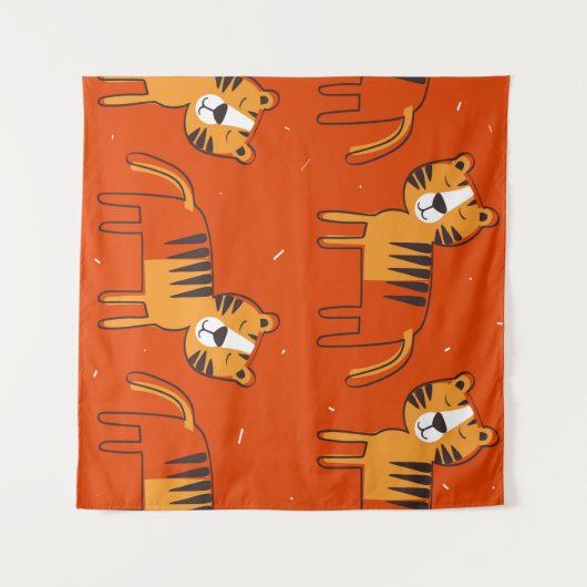 タイガースカラフル手引きデコール タペストリー (正面(横))