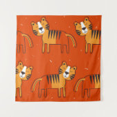 タイガースカラフル手引きデコール タペストリー (正面)