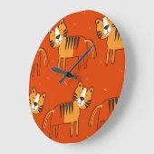 タイガースカラフル手引きデコール ラージ壁時計 (傾斜)