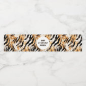 タイガースキンパターン、サファリボーイ1歳の誕生日 ペットボトルラベル (シングルラベル)