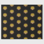 タイガースケッチパターン ラッピングペーパー (フラット)