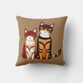 タイガーストライプのキャットとジンジャーキッテン クッション (裏面)