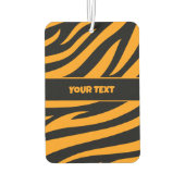 タイガーストライプのパターンとカスタム文字 カーエアーフレッシュナー (裏面)