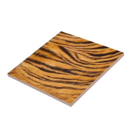 タイガーストライプのファーブラックとオレンジがカスタマイズ タイル (側面)