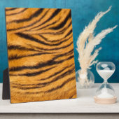 タイガーストライプの毛皮の黒とオレンジのパーソナライズ フォトプラーク (側面)