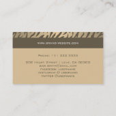 タイガーストライプアニマルプリントパタエレガントーン 名刺 (裏面)