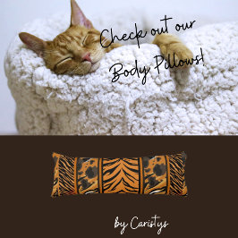 タイガーストライプアニマルプリント ボディピロー