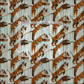 タイガーストライプシルバー ファブリック (タイル)