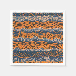 タイガーストライプズスキンインスパイアデザイン スタンダードカクテルナプキン