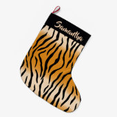 タイガーストライプパタン大クリスマスストッキング ラージクリスマスストッキング (正面 (吊り時))