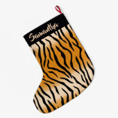 タイガーストライプパタン大クリスマスストッキング ラージクリスマスストッキング (裏面 (吊り時))