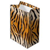 タイガーストライプパターンデザイン ミディアムペーパーバッグ (正面アングル)