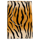 タイガーストライプパターンデザイン ミディアムペーパーバッグ (正面)