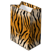 タイガーストライプパターンデザイン ミディアムペーパーバッグ (裏面アングル)