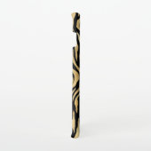 タイガーストライプパターンモノグラムイニシャル金ゴールドブラック SAMSUNG GALAXYケース (右側)