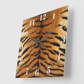 タイガーストライプファープリント スクエア壁時計 (傾斜)