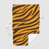 タイガーストライプブラックオレンジワイルドアニマルスキンパターン ゴルフタオル (インサイチュ)
