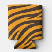 タイガーストライプブラックオレンジワイルドアニマルスキンパターン 缶クーラー (裏面)