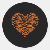 タイガーストライプ大きな猫サファリアニマル ラウンドシール (正面)