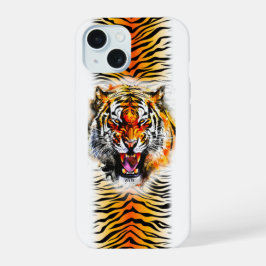 タイガースナールとストライプ美しい画像 iPhone 15ケース