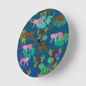 タイガースパターン ラウンド壁時計 (傾斜)