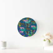 タイガースパターン ラウンド壁時計 (ホーム)