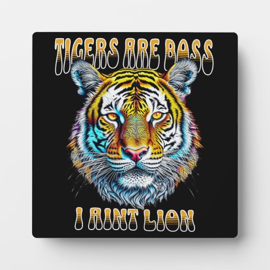 タイガースボス、私はライオンおもしろい引用文 フォトプラーク (正面)