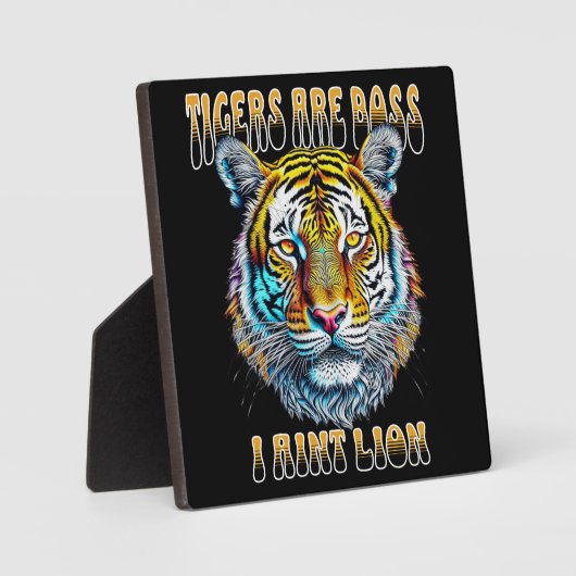 タイガースボス、私はライオンおもしろい引用文 フォトプラーク (正面)