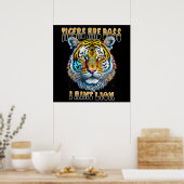 タイガースボス、私はライオンおもしろい引用文 ポスター (キッチン)