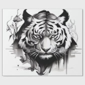 タイガースポートレートと素晴らしデザイン ラッピングペーパー (フラット)