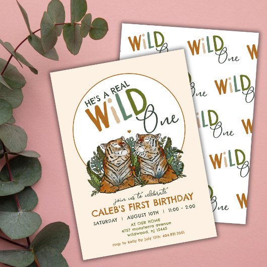 タイガースワイルドワン第一誕生日 招待状