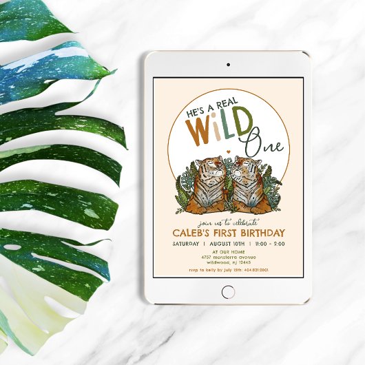タイガースワイルドワン第一誕生日 招待状