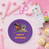 タイガースーパーヒーロー ペーパープレート (パーティー)